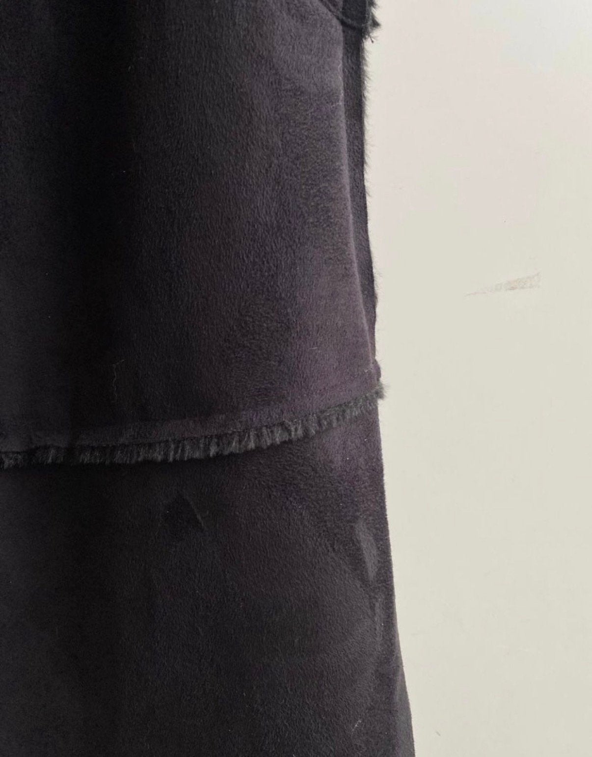 RELISH suede-look lang hes, bont gevoerd zwart mt L, Maat 38/40 (M), Italie, -, Verzenden