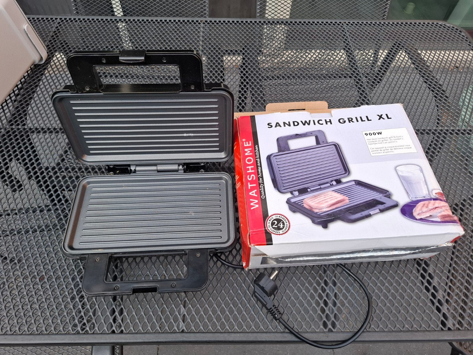 WATSHOME Sandwich Grill XL 900W - Zo goed als nieuw, Ophalen, Zo goed als nieuw