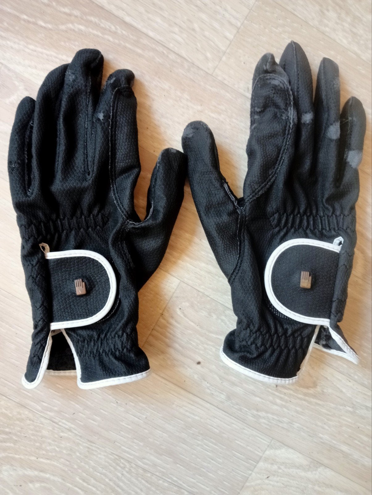 Fijne zwarte leren rijhandschoenen mt S, Ophalen of Verzenden, Gebruikt, Dressuur, Schoeisel