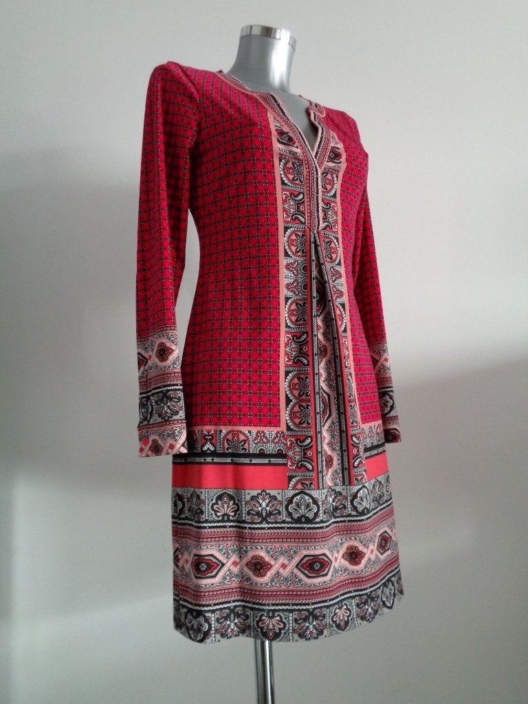 Hale Bob jurk, maat medium, origineel, roze - rood tinten, Ophalen of Verzenden, Zo goed als nieuw, Knielengte, Roze
