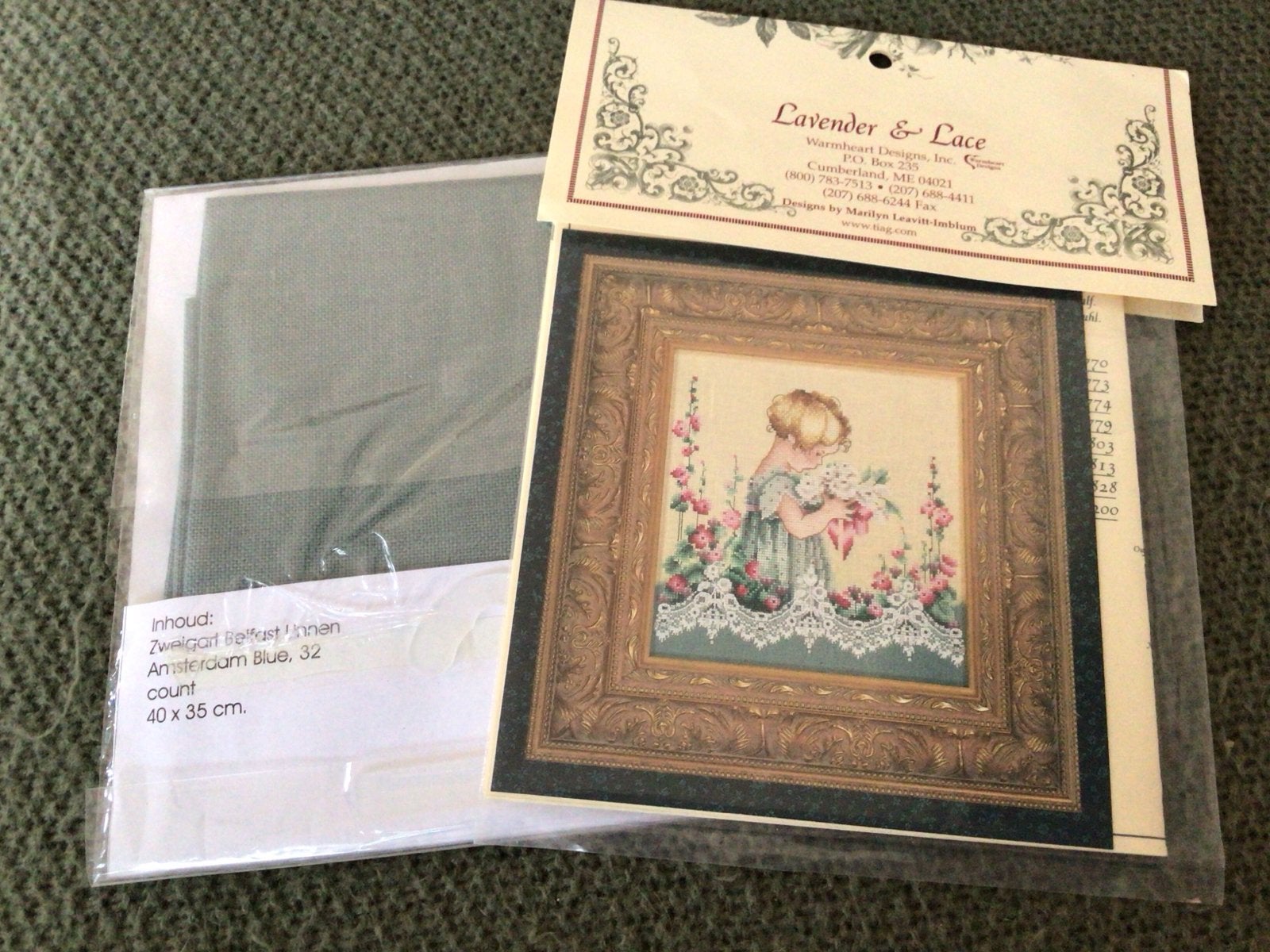 Borduurpatroon Emma's Garden - Lavender & Lace, met stof, Ophalen of Verzenden, Nieuw, Handborduren, Patroon