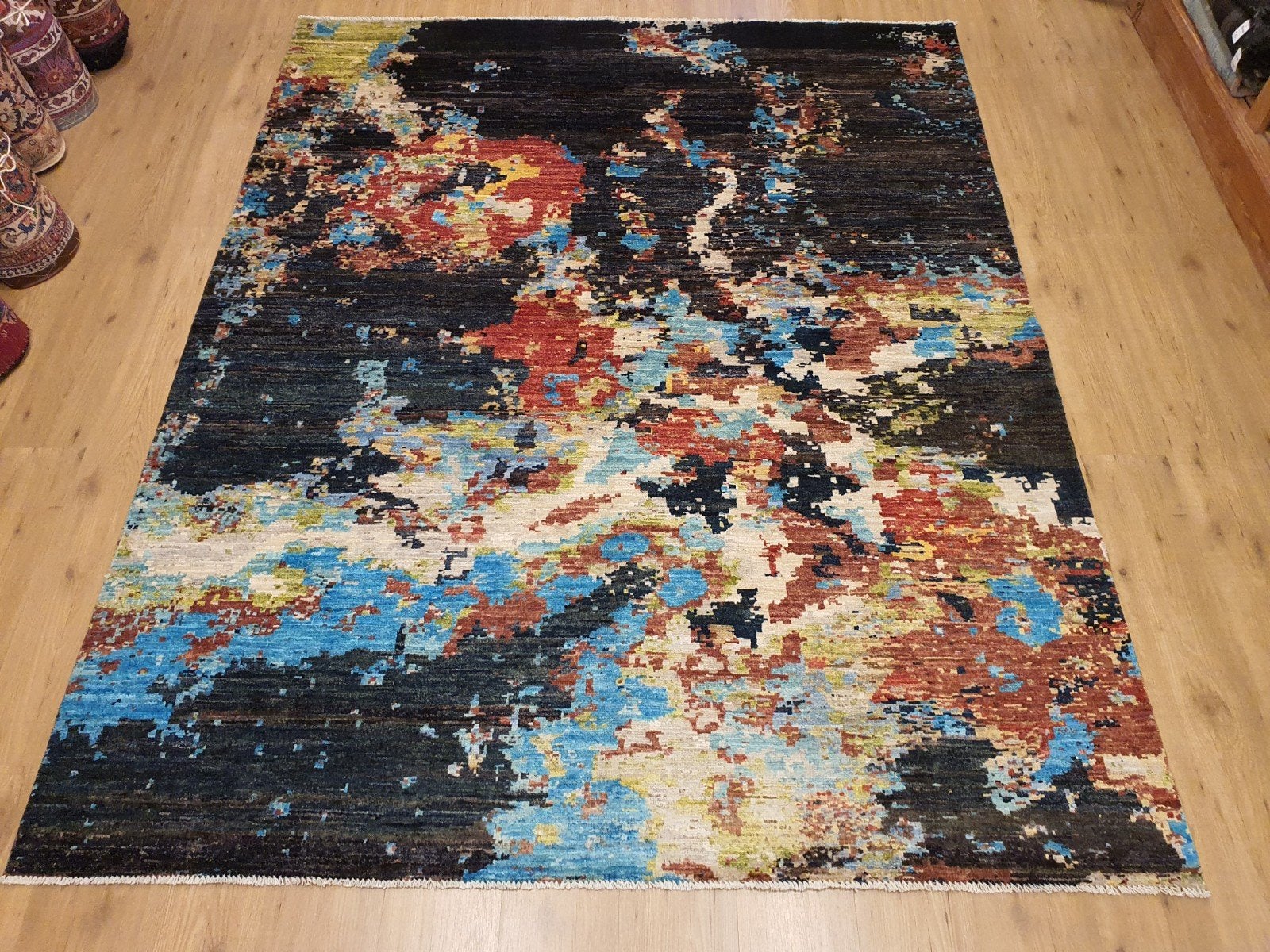 Handgeknoopt oosters tapijt modern art 247x199, Info@SlatsAntiek.nl, Geel, Perzisch, Vof Slats Antiek