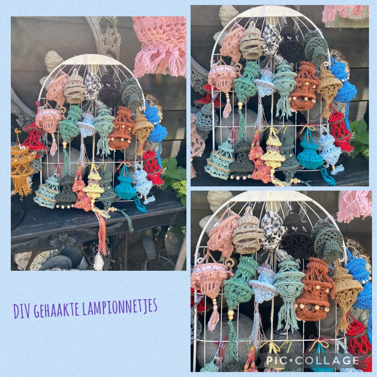 Gehaakte Lampionnetjes & Waxinehouder  kroonluchter vaas, Ophalen, Meerkleurig, Boho, Nieuw