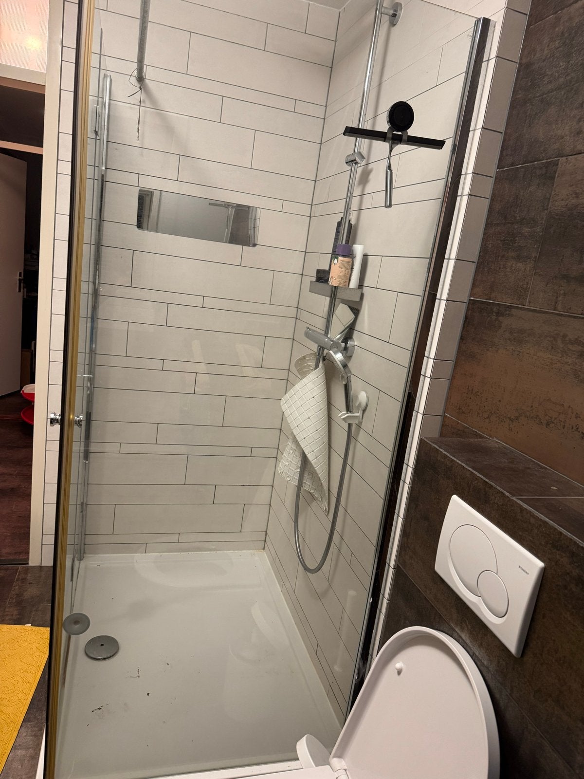 Douchebak met glazen scherm  en deur 120x90, Ophalen, Gebruikt, Glas, Douche