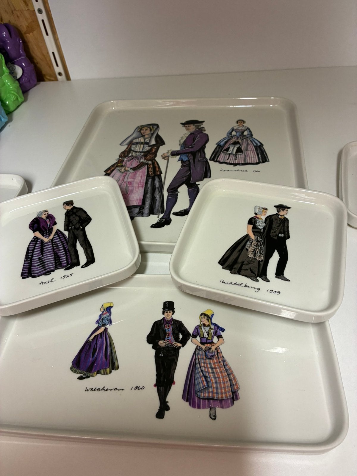 8 delige Vintage Villeroy & Boch Gebak Set Klederdracht Set, Ophalen of Verzenden, Zo goed als nieuw, Bord(en), Overige stijlen