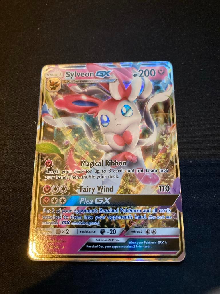 Sylveon GX Guardians Rising Pokémon kaart, Ophalen of Verzenden, Zo goed als nieuw, Losse kaart, Foil