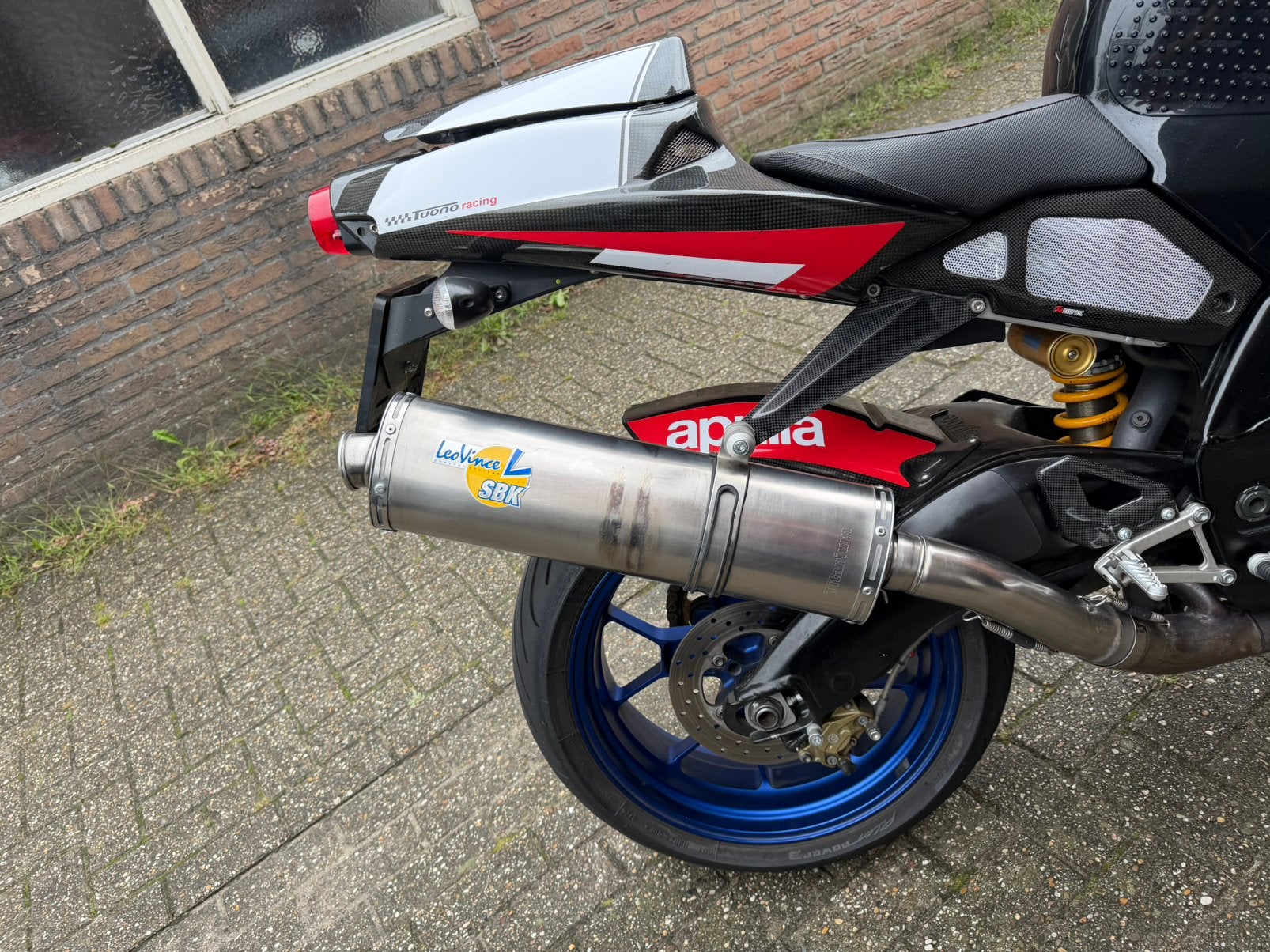 Aprilia rsv Mille en Tuono Leovince SBK demper titanium, Motoren, Ophalen of Verzenden