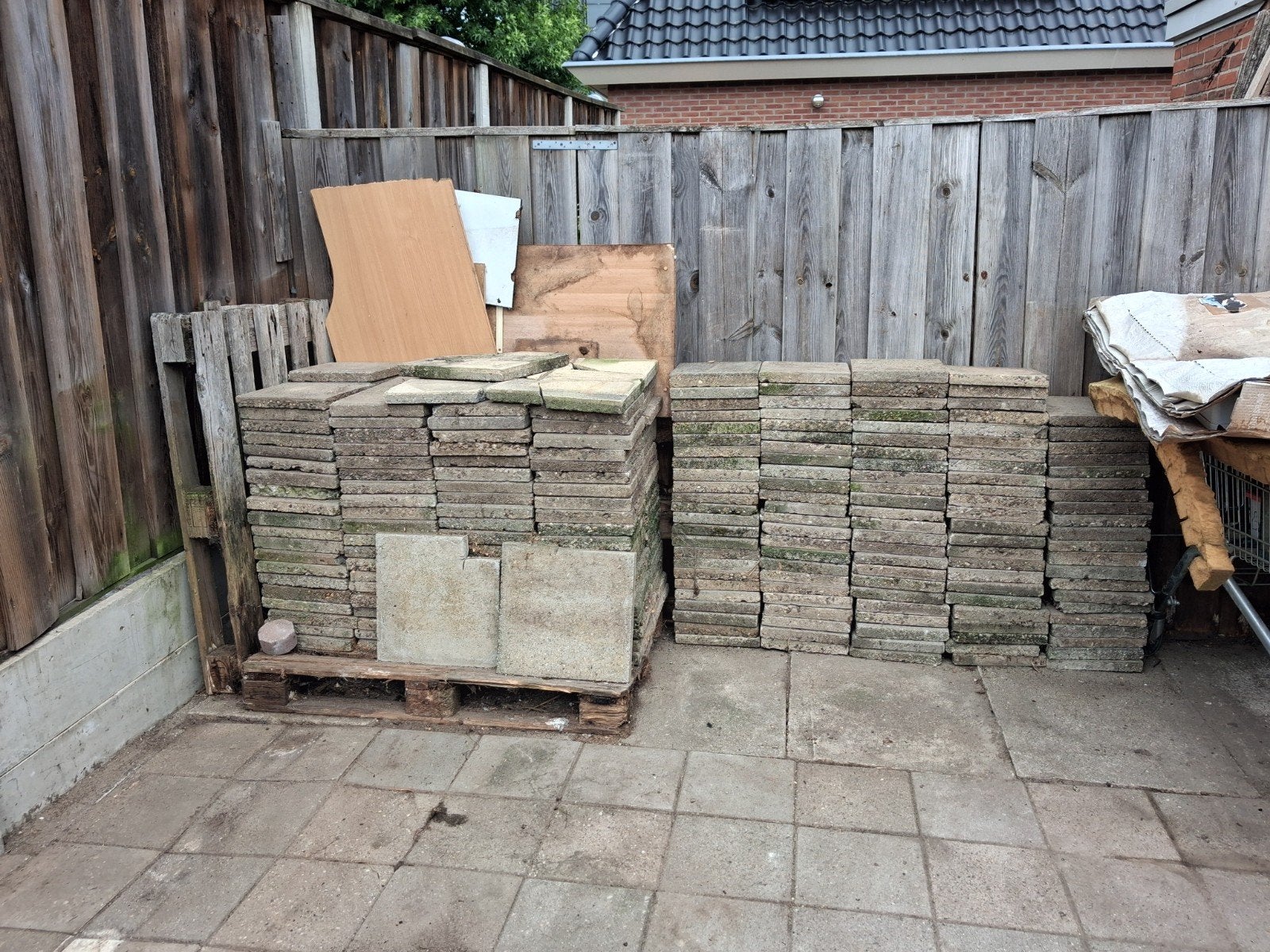 stoeptegels   grijs., Ophalen, Gebruikt, Beton, Terrastegels