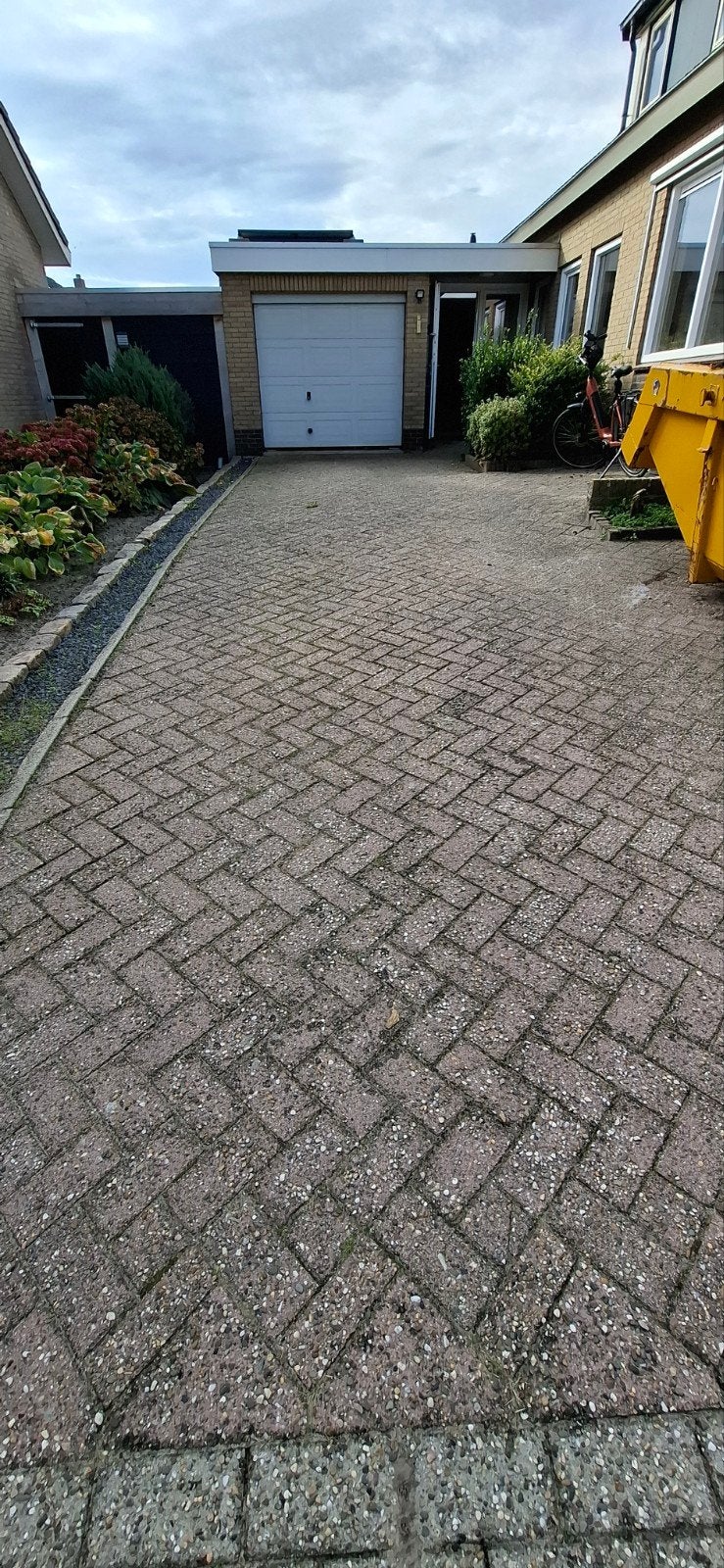 Rode betonklinkers 6 cm dik, ca. 50m², Tuin en Terras, Ophalen, Gebruikt, Klinkers, 10 m² of meer