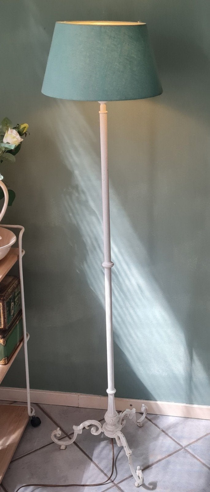Landelijke vloerlamp met  Franse ijzeren voet, Ophalen, Gebruikt, 150 tot 200 cm