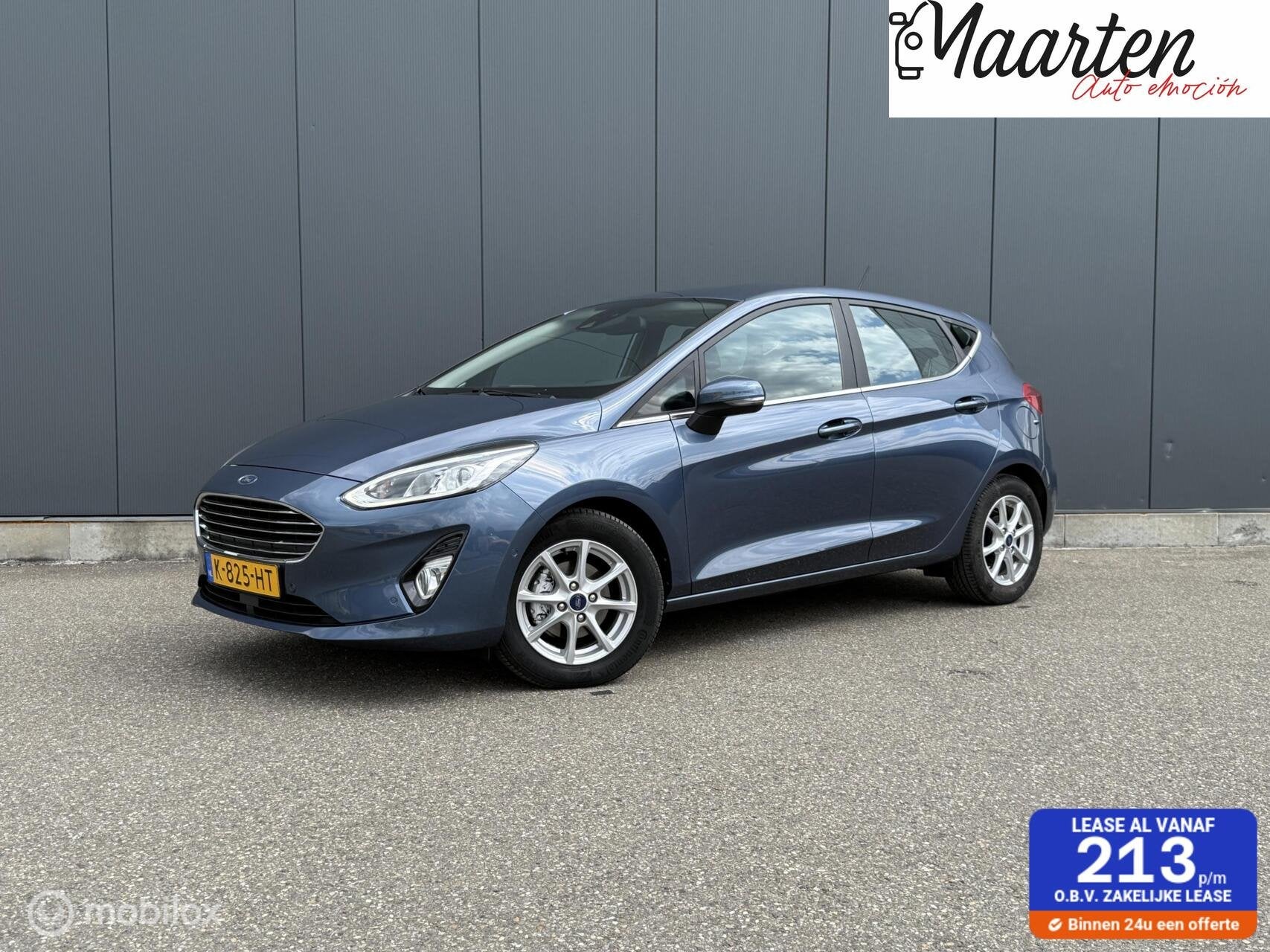 Ford Fiesta Titanium Automaat LED/Carplay/Trekhaak, Auto's, Ford, Gebruikt, Blauw, 49 €/maand, Bedrijf