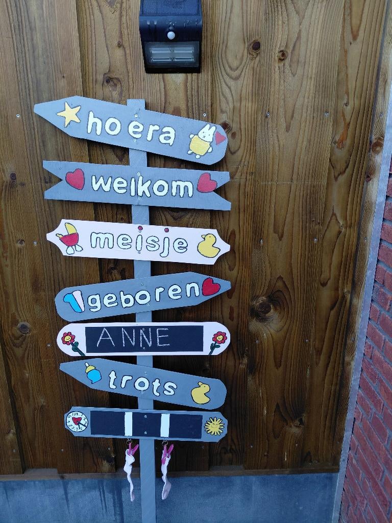 Te huur geboortebord wegwijzer, Ophalen, Nieuw, Geboortebord