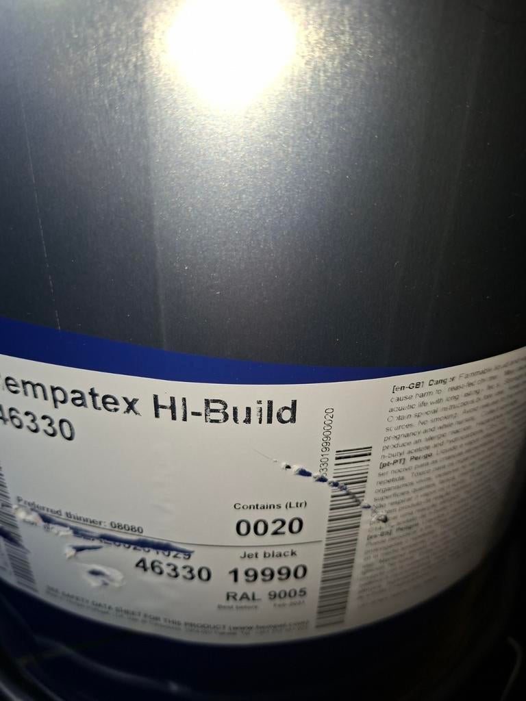 Hempatex Hi-Build 20L Zwart -   tel 0622311401, Watersport en Boten, Ophalen, Nieuw