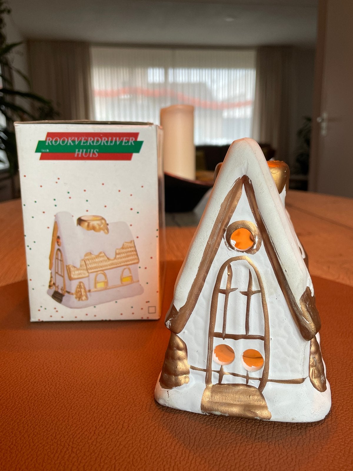 Kersthuisje voor waxinelichtjes, Ophalen of Verzenden, Gebruikt