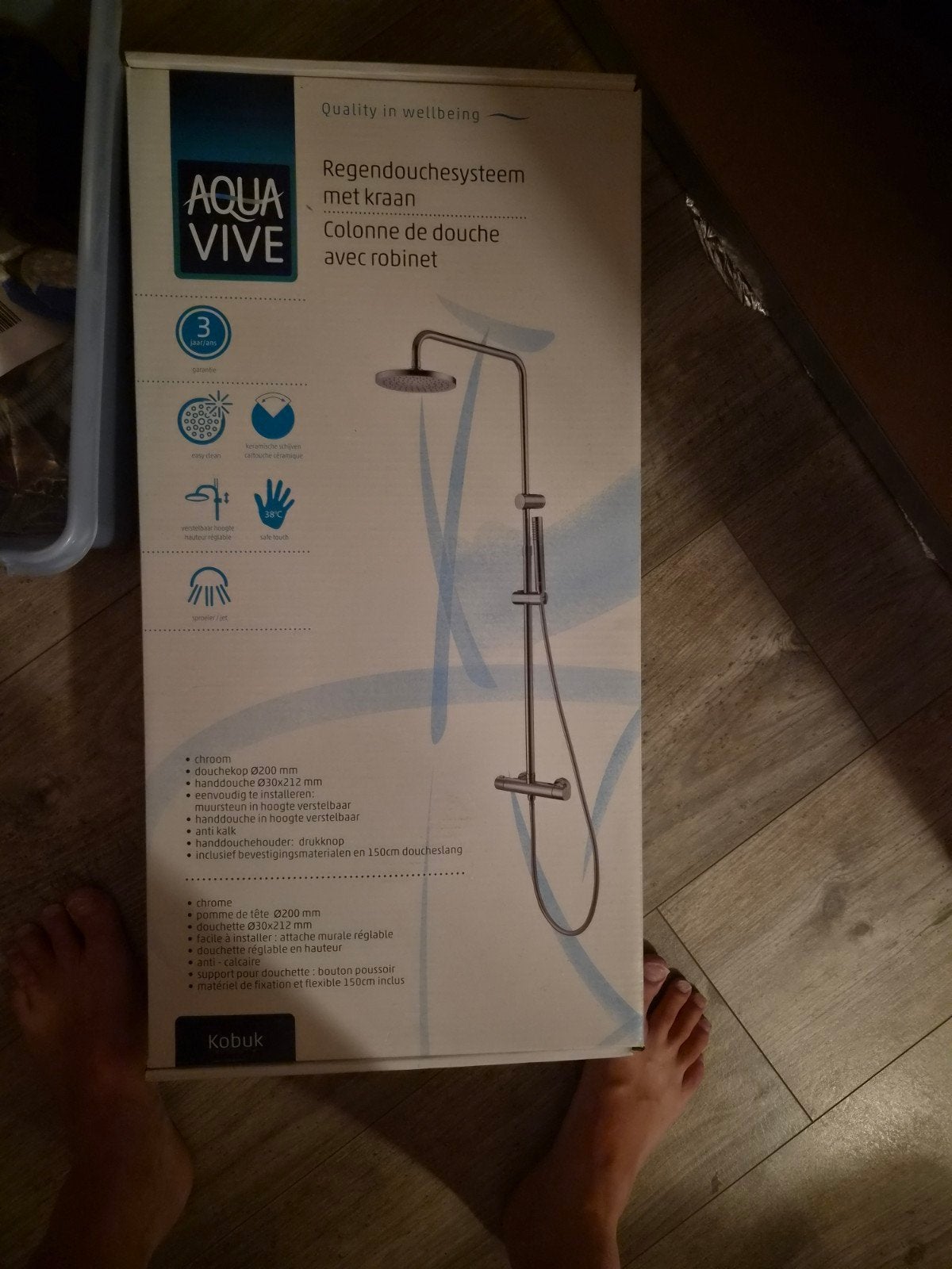 Aqua Vive Regendouchesysteem met kraan - Chroom, Ophalen