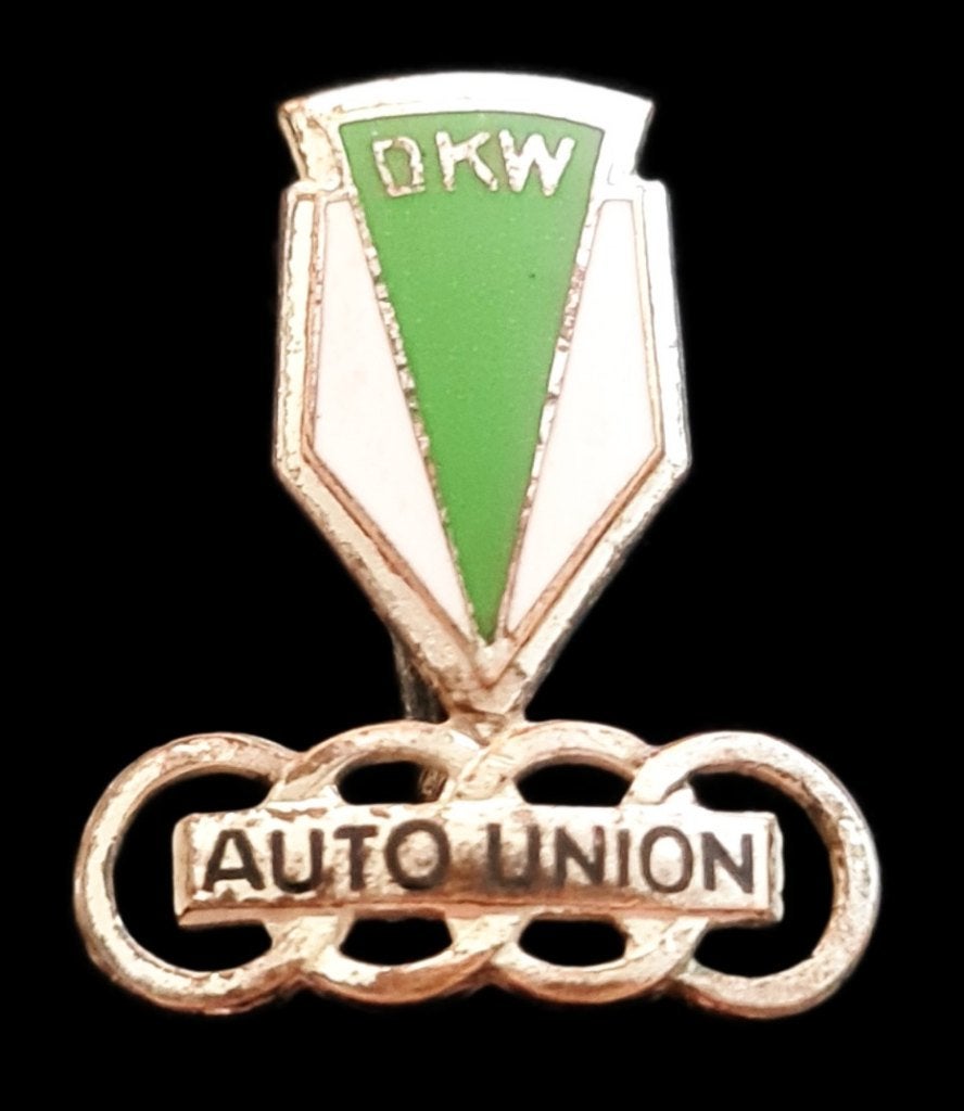 DKW Auto Union speld- groen wit emaille, Verzenden, Nieuw, Transport, Speldje of Pin