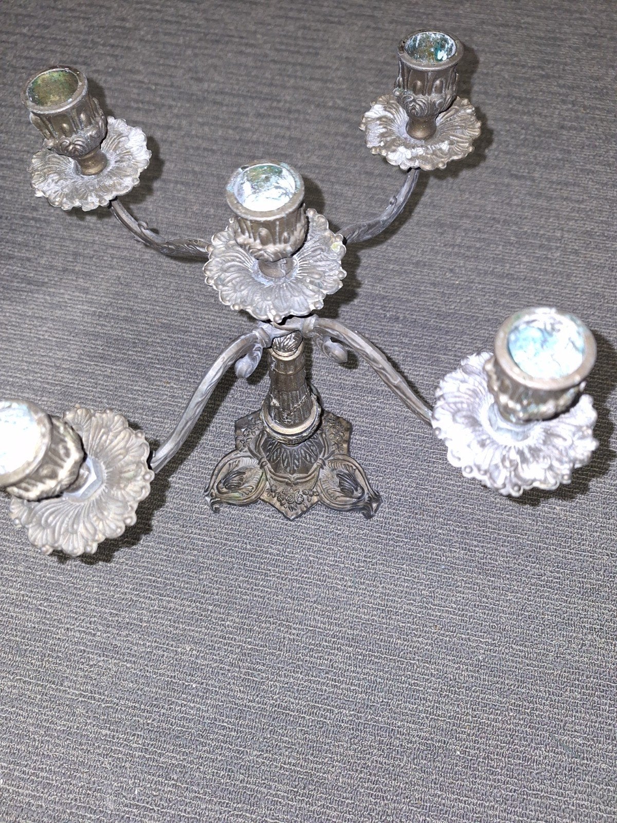 Antieke Vijfarmige Kandelaar van Koper/Brons, Antiek en Kunst, Ophalen, Koper of Brons
