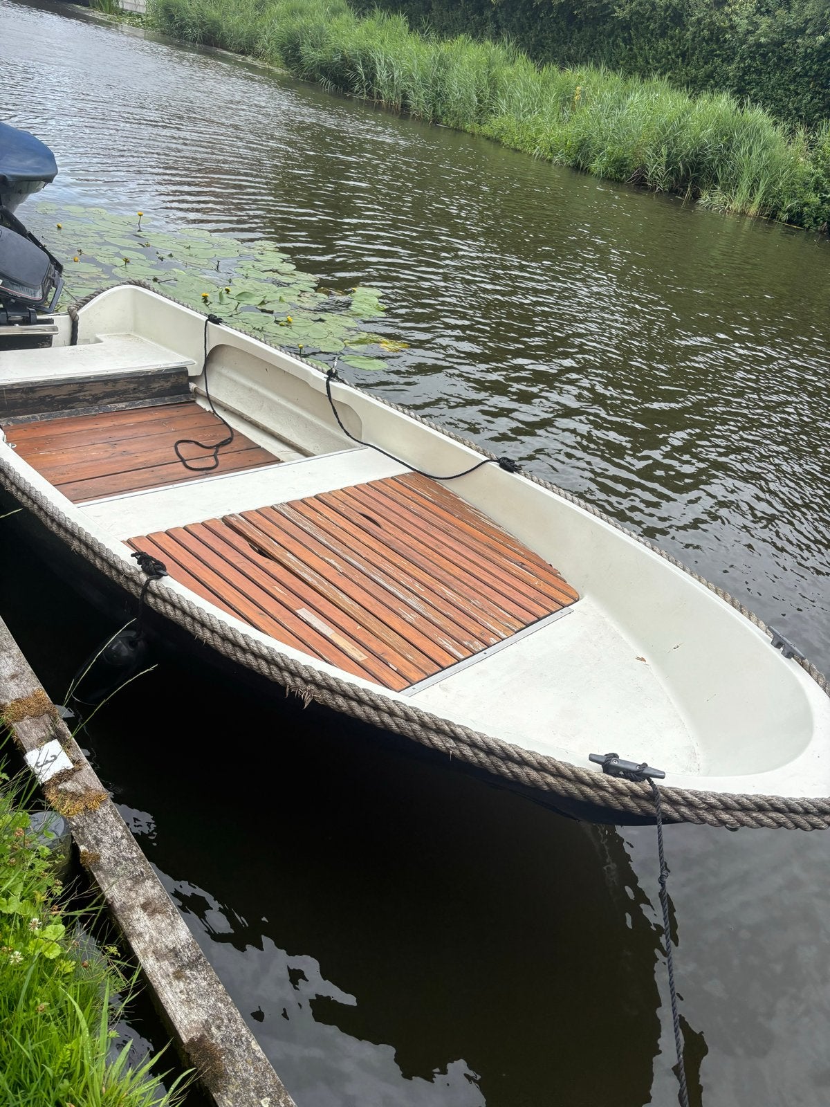 Bootje met 6 pk motor en trailer - Proefvaart mogelijk!, Watersport en Boten, Ophalen, Gebruikt