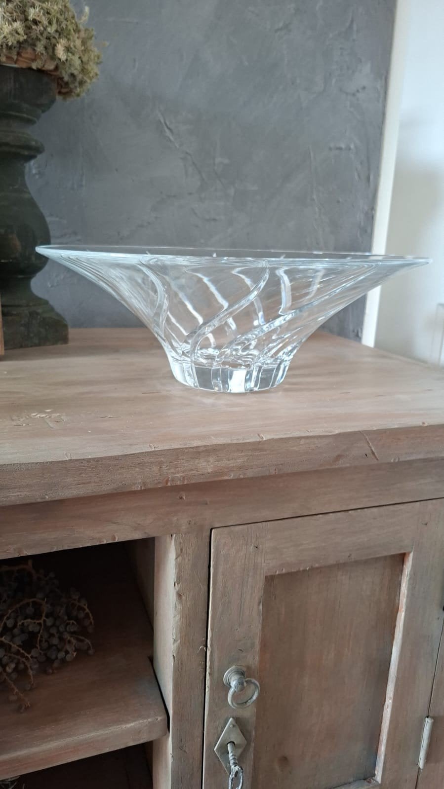 Decoratieve glazen schaal met spiraalvormig design, Ophalen of Verzenden
