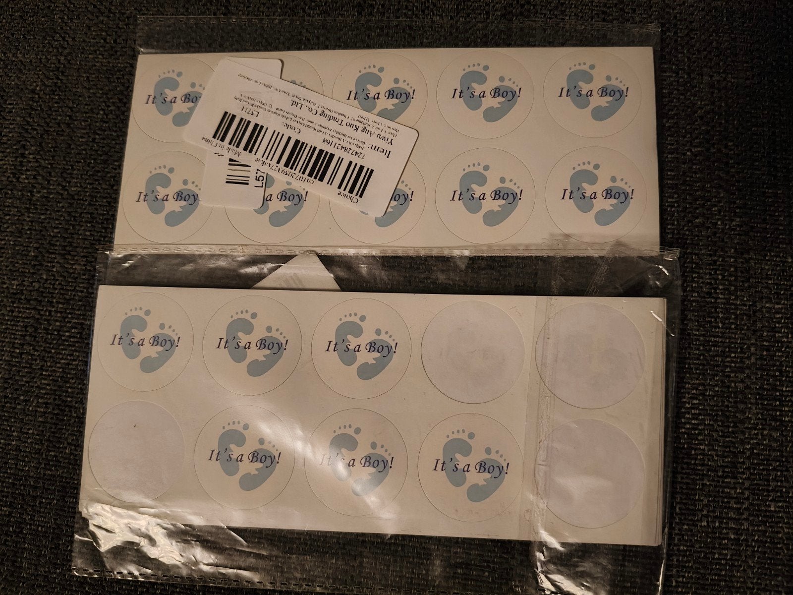 Stickers met tekst it's a boy 169 stuks (gender reveal), Ophalen of Verzenden, Nieuw, Versiering, Geboorte of Huwelijk