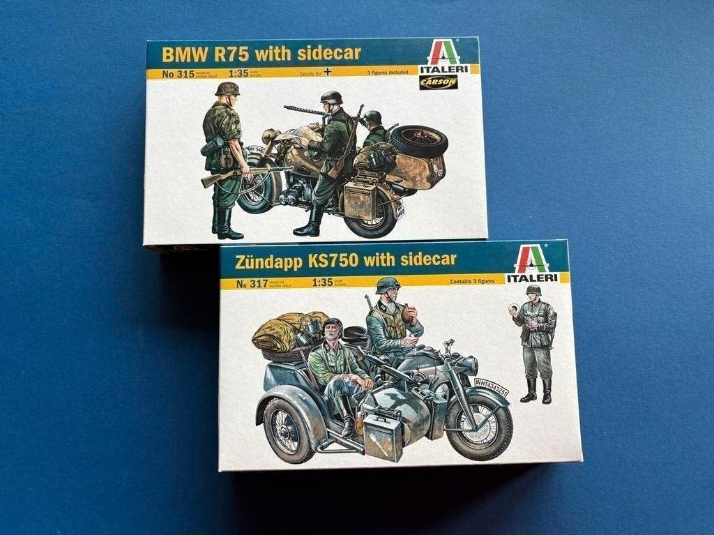 Italeri Modelbouw: BMW R75 & Zündapp KS750 set 1/35, Verzenden, 1:32 tot 1:50, Nieuw, Italeri