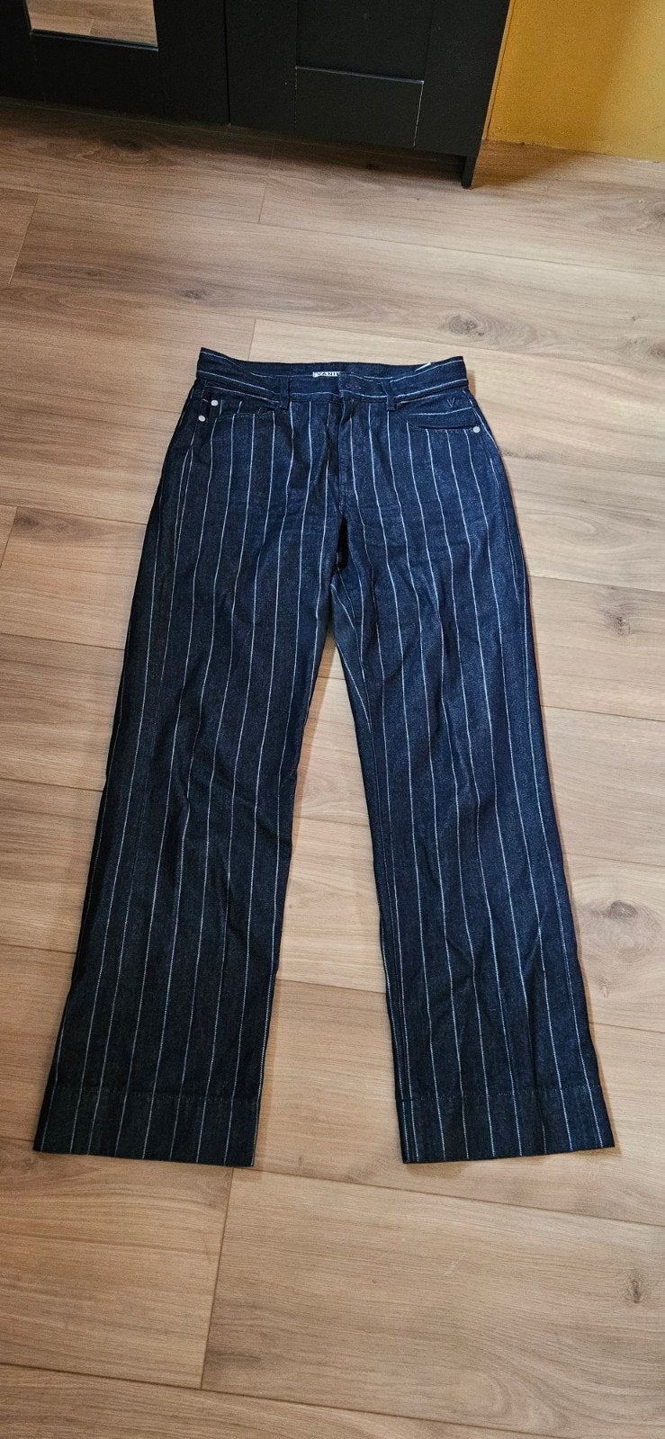 Vanilia gestreepte spijkerbroek, maat 38, Maat 38/40 (M), Blauw, Vanilia, Ophalen of Verzenden