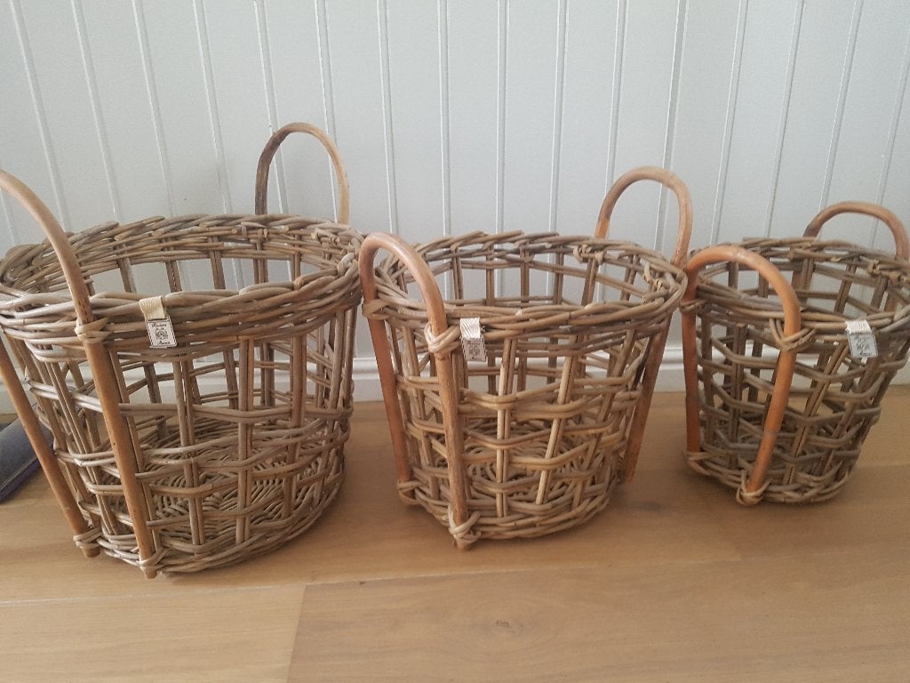 Rattan mand riviera maison, Ophalen, Mand, Rond, Zo goed als nieuw