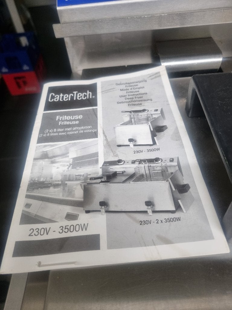 Dubbele frituurpan catertech, 4 liter of meer, Ophalen, Gebruikt