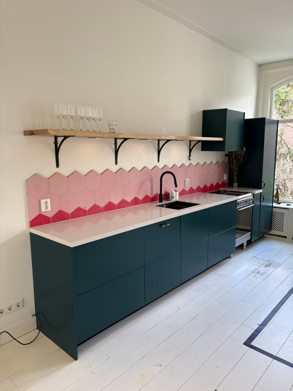 IKEA Keuken met andere fronten inclusief SMEG Fornuis (2021), Ophalen, Gebruikt, Blauw, Enkelwandige keuken