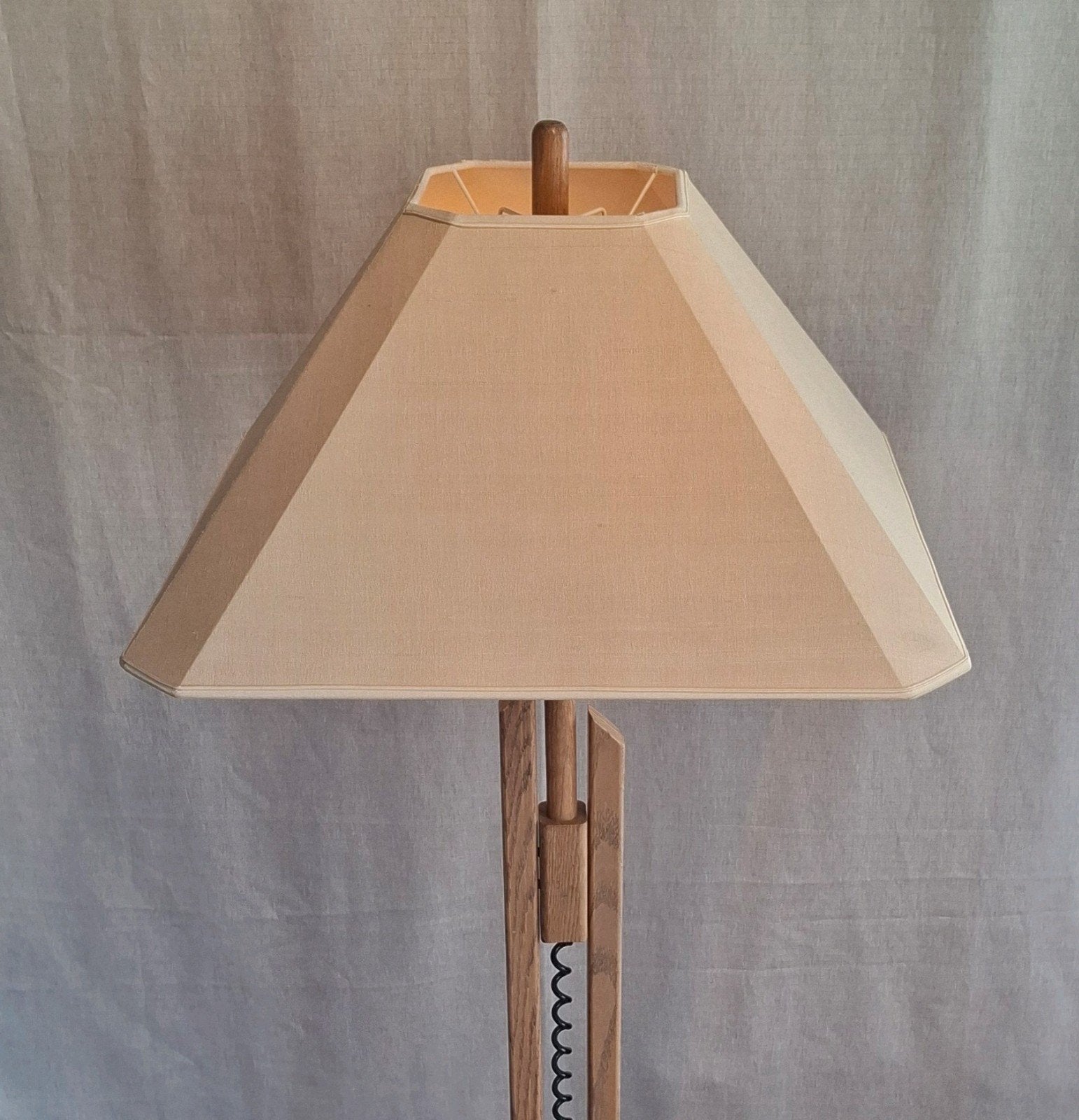 Unieke Vintage Scandinavische Vloerlamp, Ophalen, Zo goed als nieuw, Hout, Minder dan 100 cm
