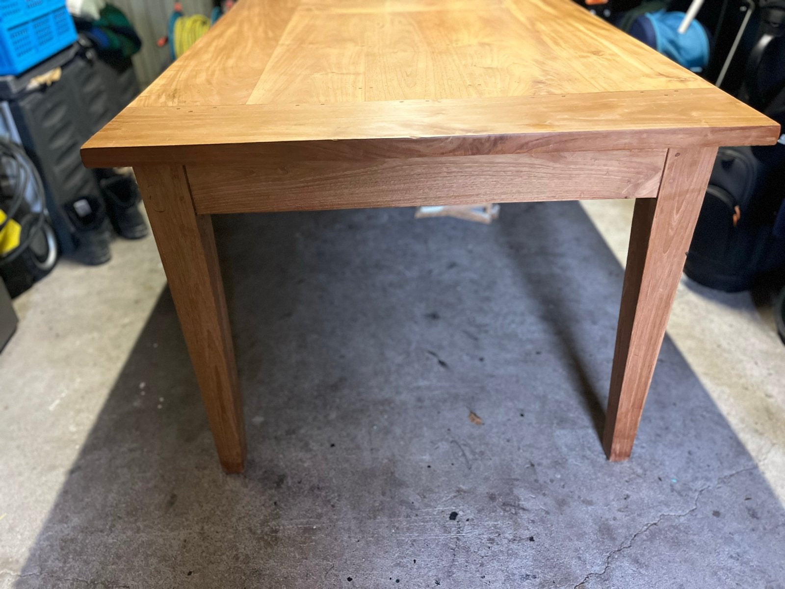 Grote eettafel van puur teakhout - 220x100x80 cm, Huis en Inrichting, Tafels | Eettafels, Ophalen, 100 tot 150 cm, Teakhout, Zo goed als nieuw