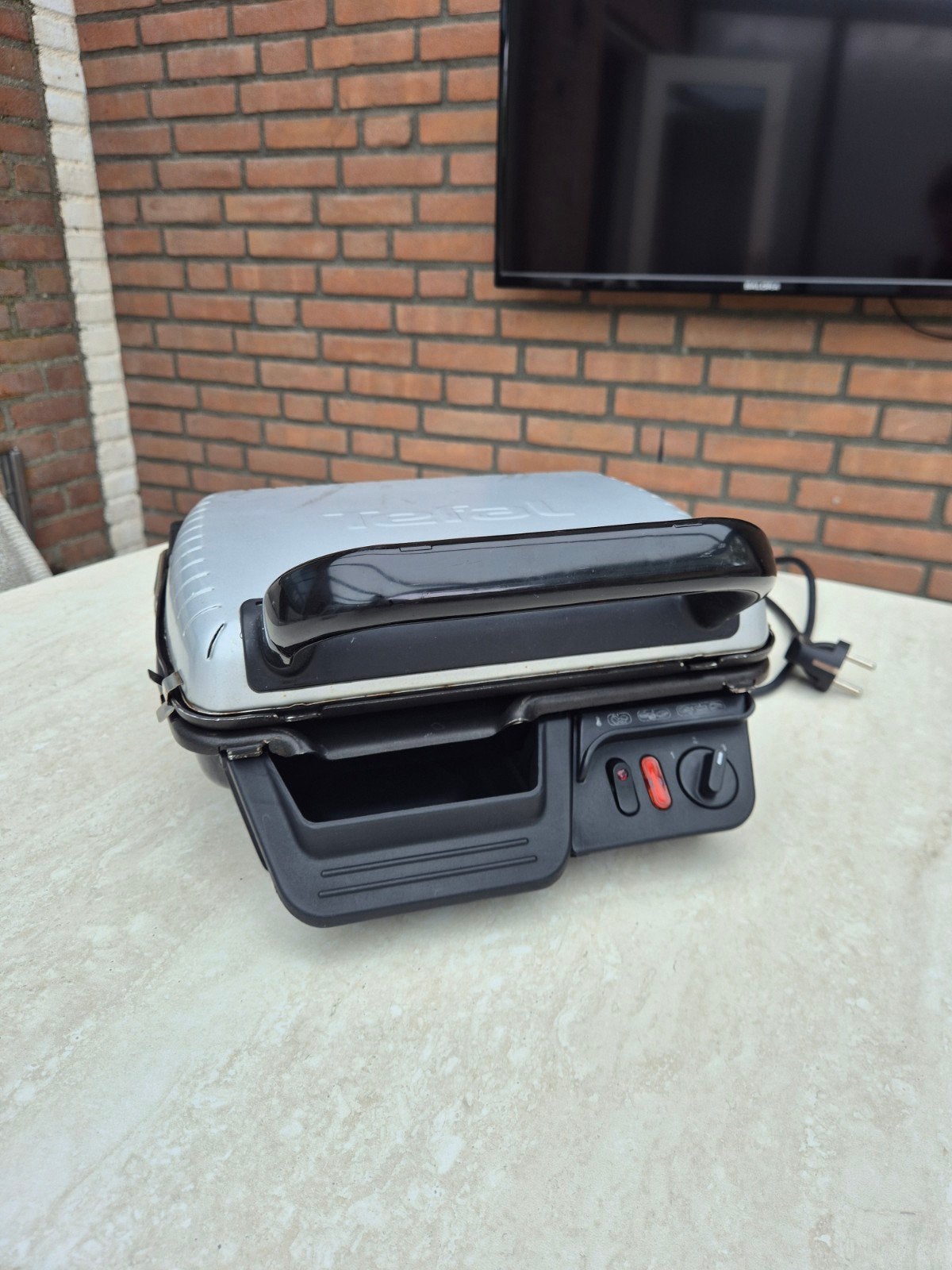 Tefal Ultra Compact Grill tosti ijzer, Ophalen of Verzenden, Uitneembare platen, Gebruikt