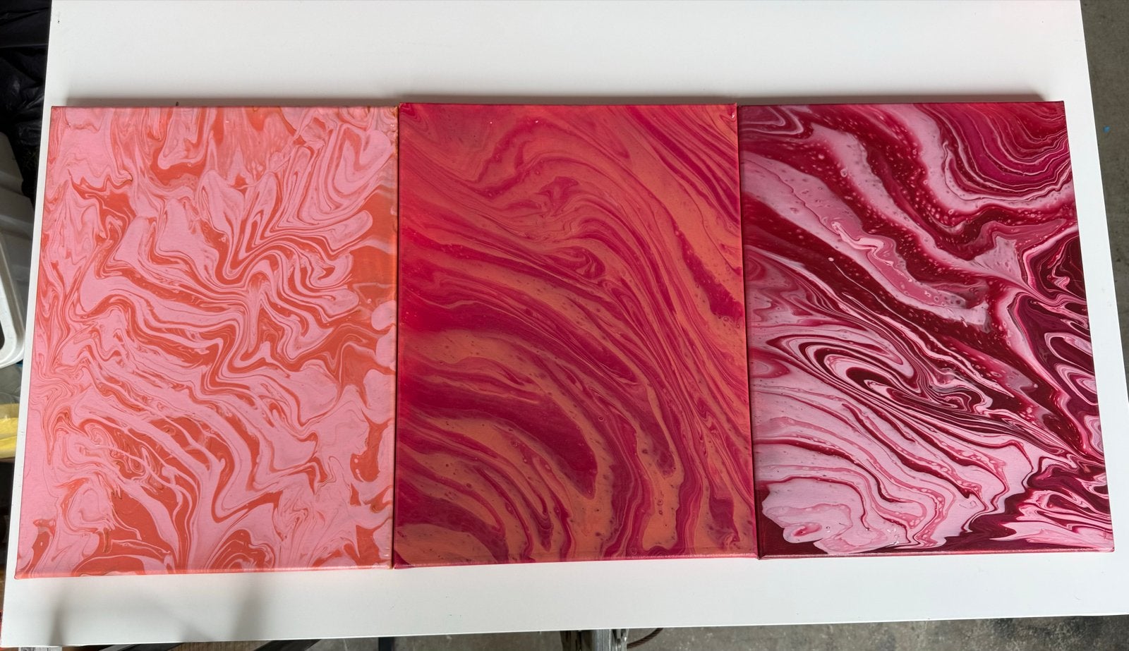 Abstracte Acryl Gietkunst Schilderijen Set (3), Ophalen