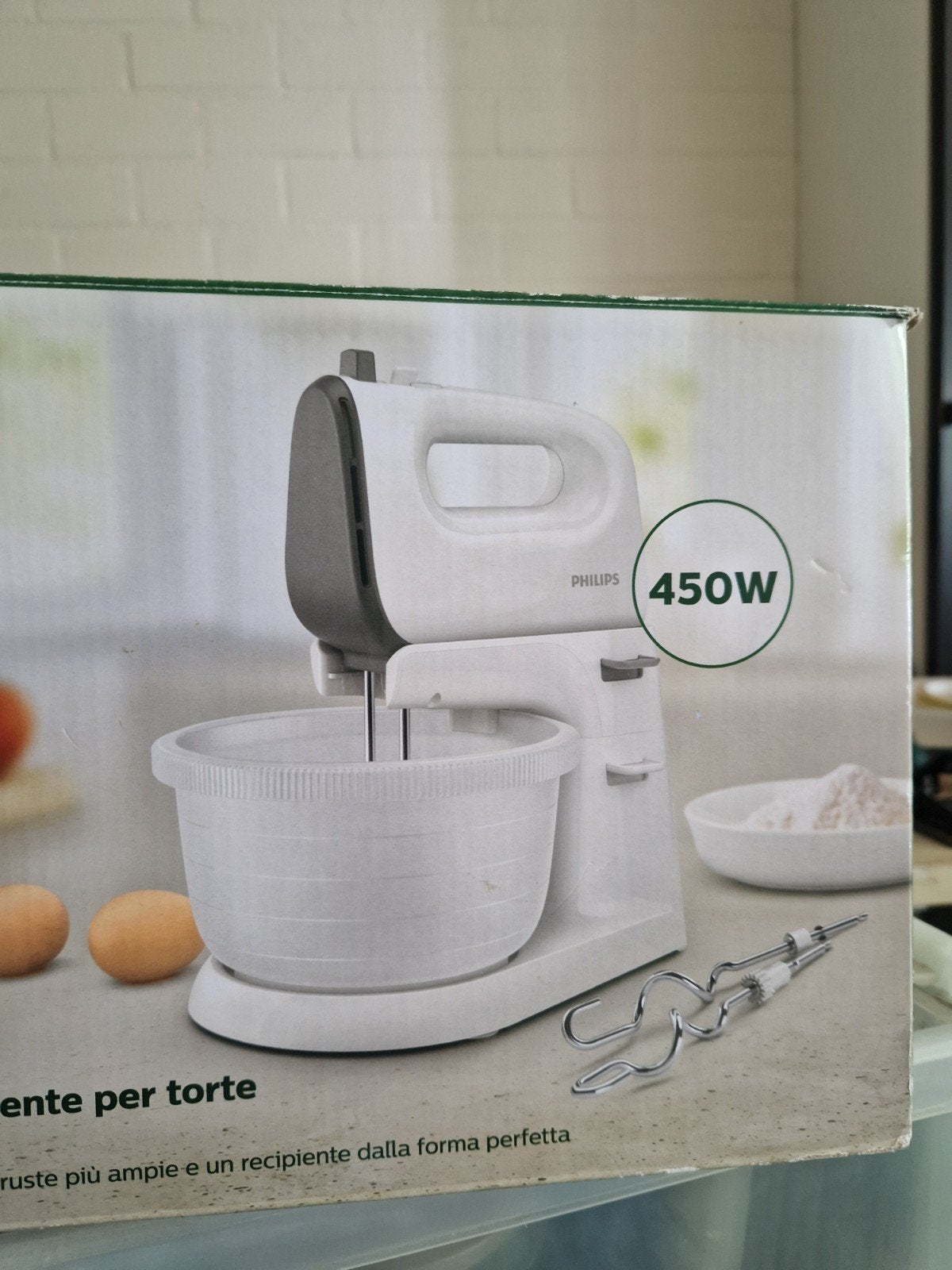 Philips handmixer met kom - 450W - defecte garde, Ophalen, Gebruikt, 3 snelheden of meer