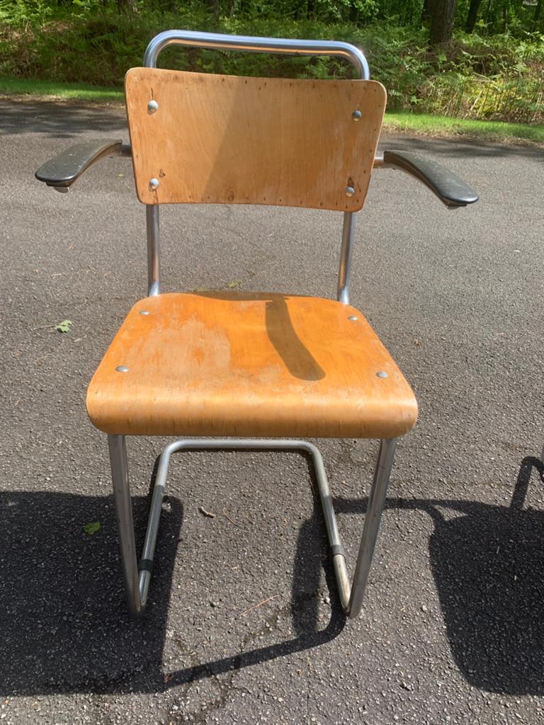 Buisframe slede stoelen, Ophalen, Gebruikt, Vintage, Vijf, Zes of meer stoelen