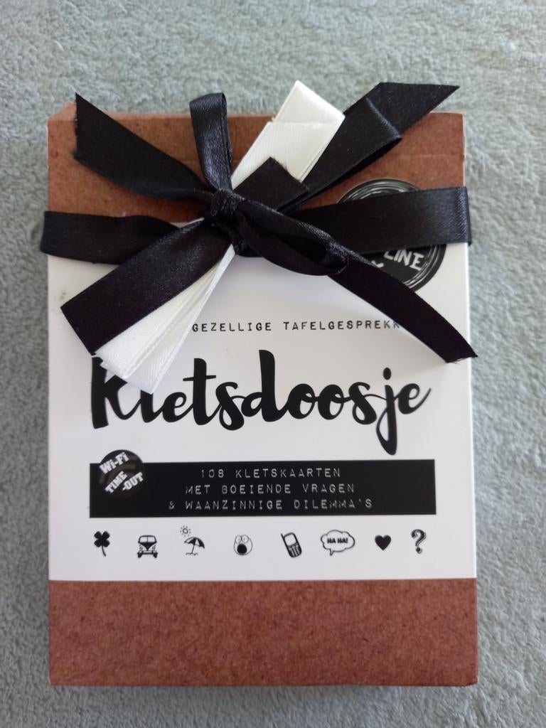 Kletsdoosje, van kletspot, Hobby en Vrije tijd, Gezelschapsspellen | Kaartspellen, Vijf spelers of meer, Ophalen of Verzenden