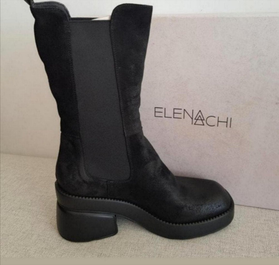 nieuwe zwarte laarzen boots 38 Elena Lachi zwart stoere, Kleding | Dames, Hoge laarzen, Zwart, Nieuw, Ophalen of Verzenden