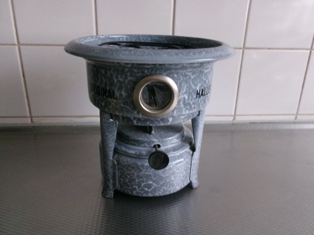 1 pits petrolium stel grijs gewolkt zonder onder plaat., Antiek en Kunst, Ophalen of Verzenden