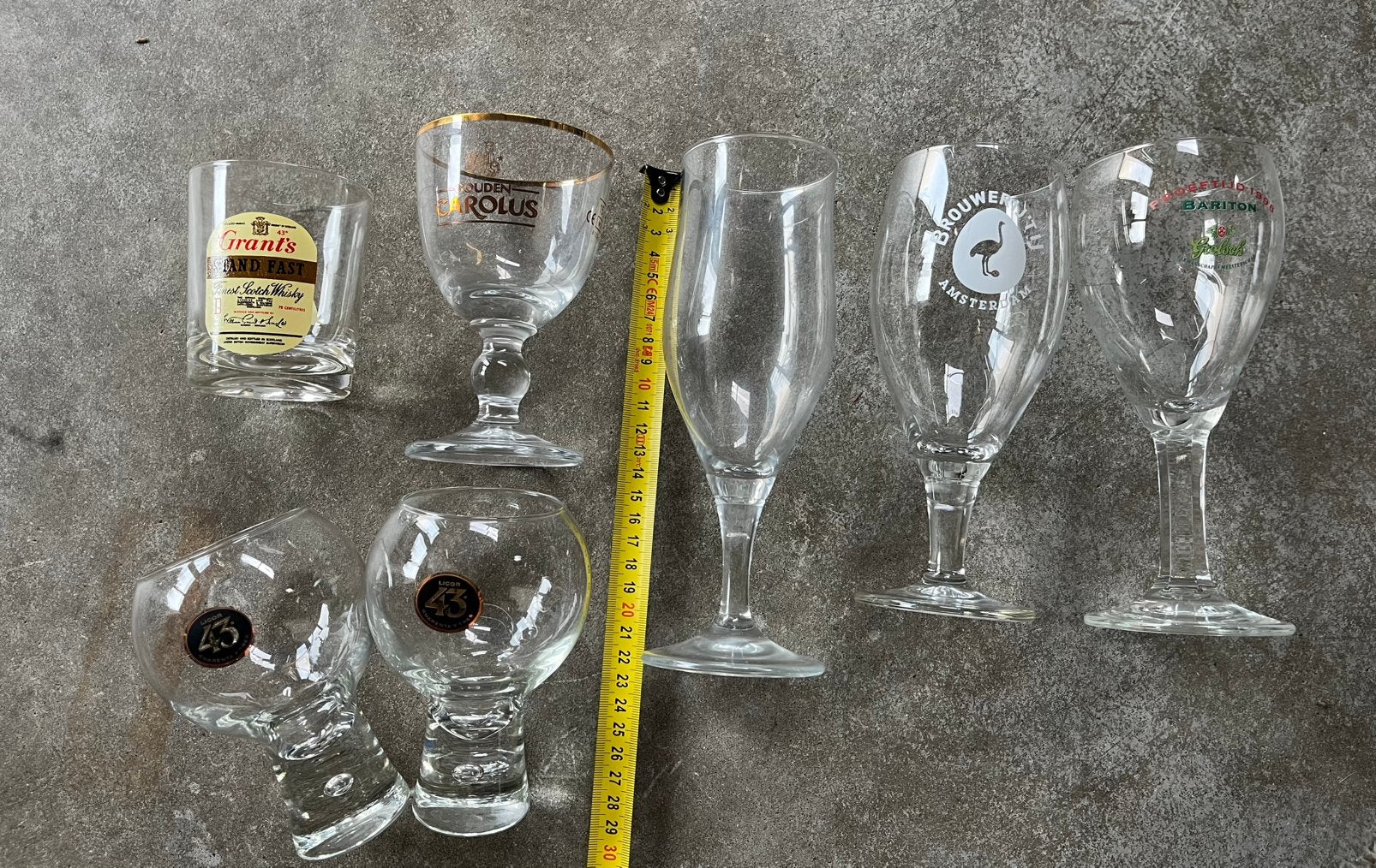 Glazen ( 7 stuks), Ophalen of Verzenden, Zo goed als nieuw, Bierglas