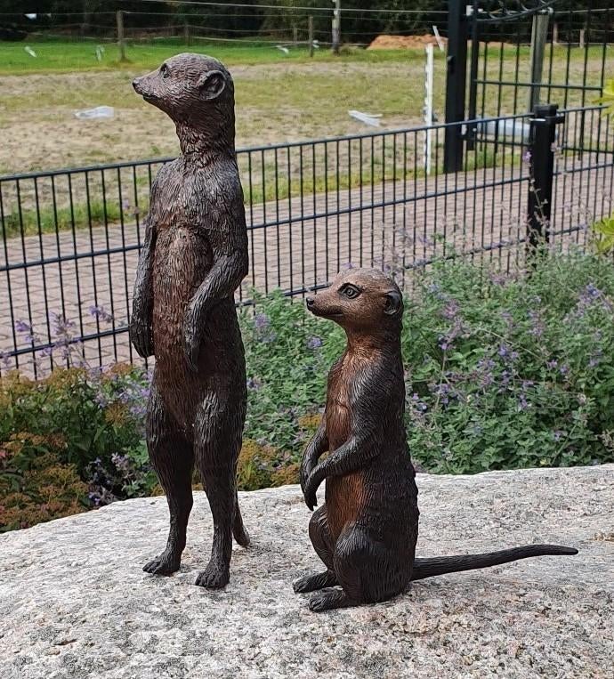 STOKSTAART / 2 MODELLEN / BRONZEN TUINBEELD, Dierenbeeld, Nieuw, Info@huisentuindecoratiemarie.nl, Huis en tuin decoratie marie