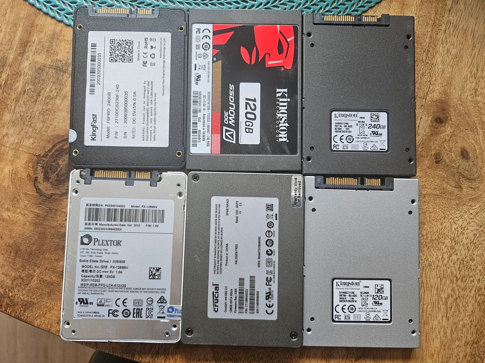 6x 2.5” SATA SSD schijven 120GB / 128GB / 240GB, Ophalen of Verzenden, Laptop
