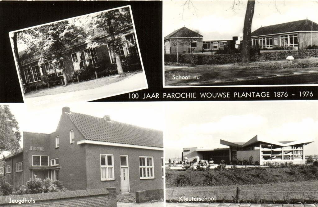 100 jaar Parochie Wouwse Plantage 1876-1976 - 4 afb - ongelo, Verzamelen, Ophalen of Verzenden, 1960 tot 1980, Ongelopen, Noord-Brabant