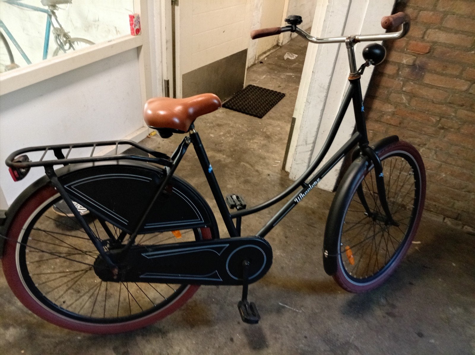 Wheelerz Omafiets - Zwart met bruine accenten, Terugtraprem, Gebruikt, Wheelerz, Ophalen of Verzenden