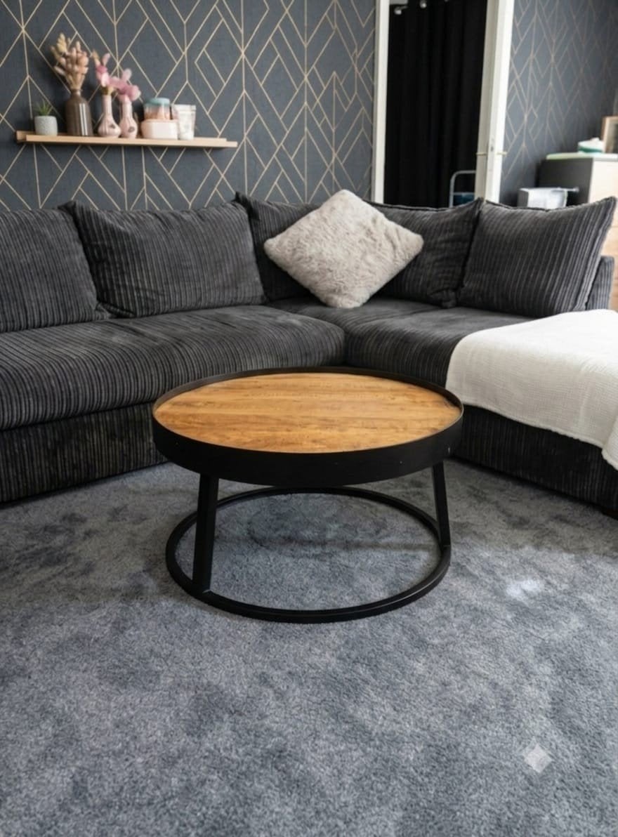Mooie mango houten salontafel, Ophalen, 50 tot 100 cm, Rond, 50 tot 100 cm