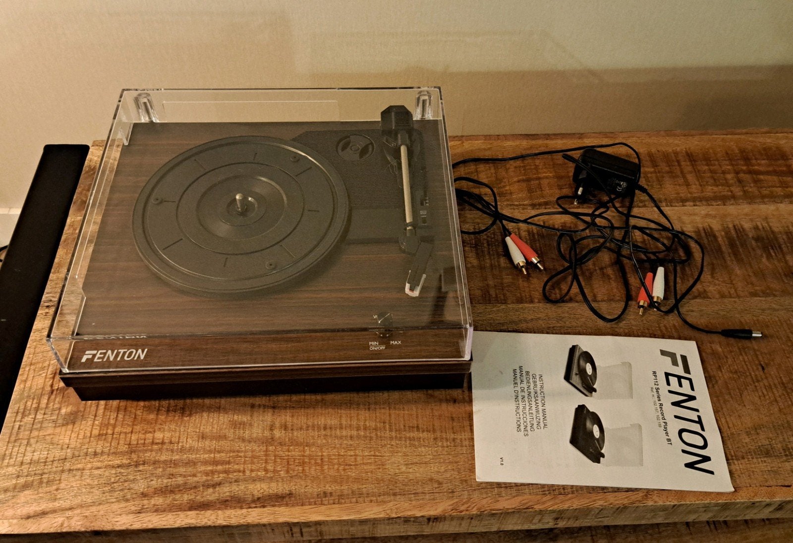 Platenspeler Fenton RP112 donkerbruin 33rpm 45 rpm en 78 rpm, Ophalen, Gebruikt, Platenspeler, Overige merken