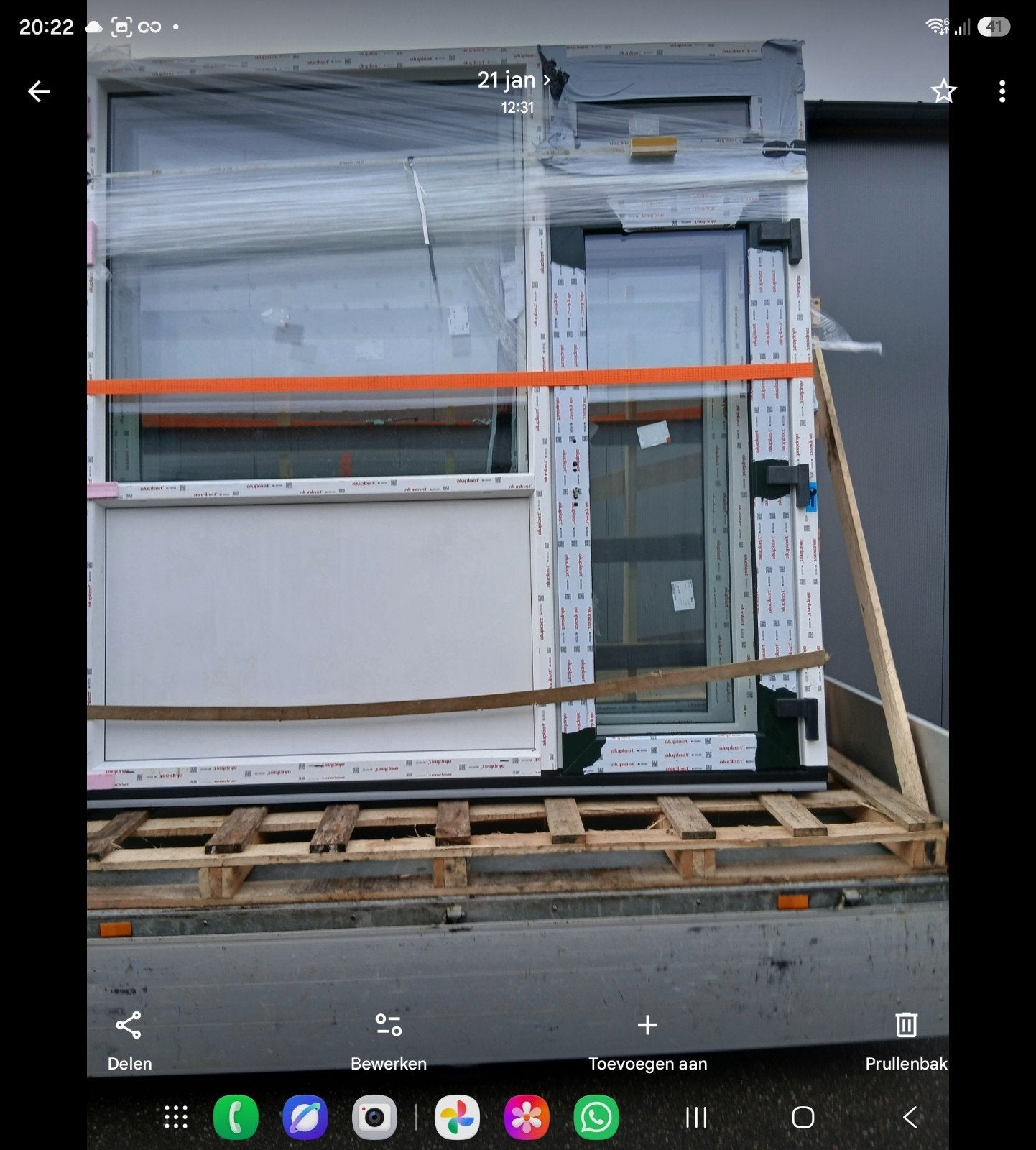 Nieuwe kunststof pui met HR++ glas -  4 stuks! 100 eu p.s.!, Ophalen, Gevelraam of Ruit, Nieuw, 160 cm of meer
