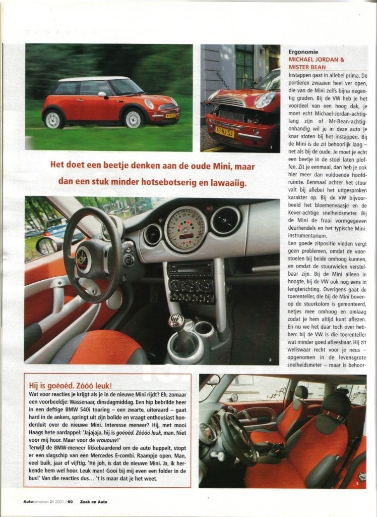 Autokampioen dubbeltest Mini Cooper en VW Beetle 2001, Ophalen of Verzenden, Gelezen, Volkswagen