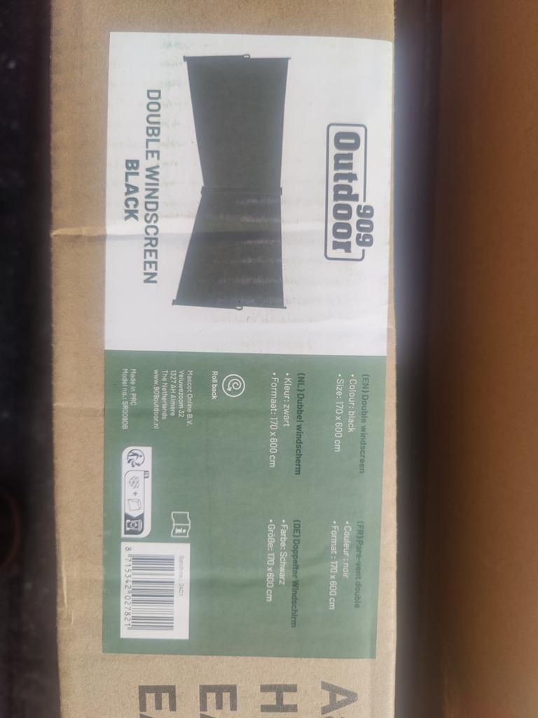 Outdoor dubbel enkel windscherm tuinscherm nieuw in doos, Tuin en Terras, Tuinschermen, Ophalen, 200 cm of meer, 150 tot 200 cm