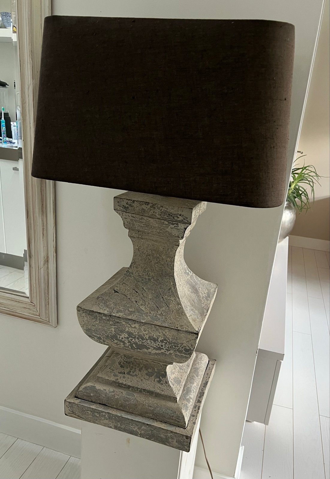 Grote rustieke lampenvoet zonder kap, Ophalen, Gebruikt, 55 cm, E27 (groot)