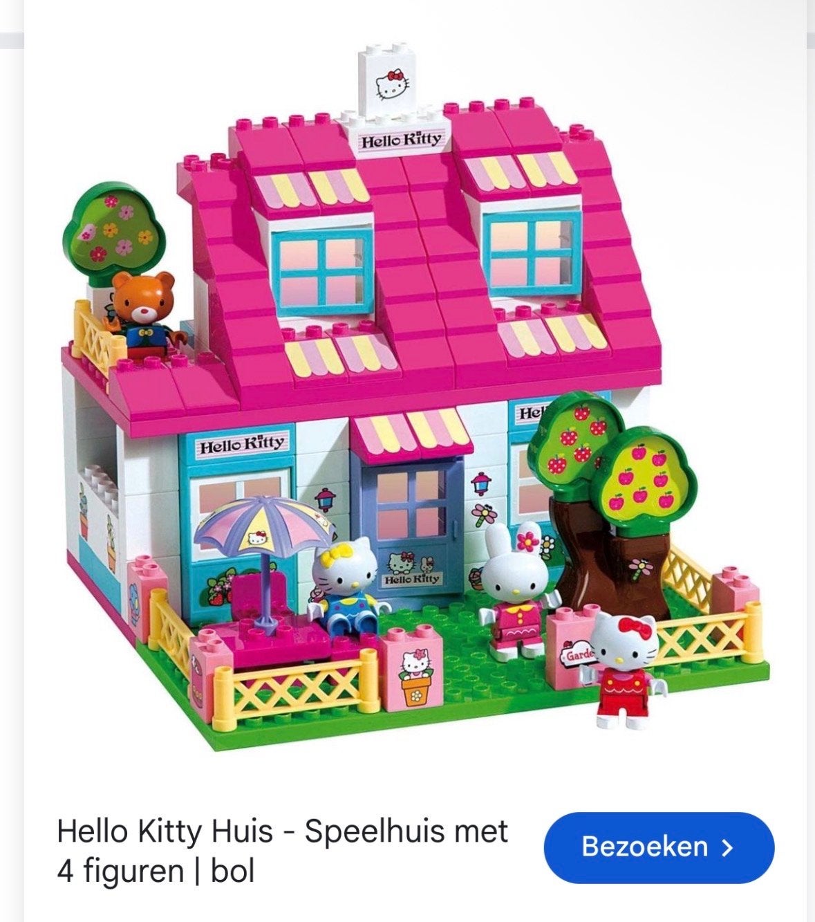 Hello Kitty Poppenhuis - Speelhuis met figuren, Ophalen of Verzenden, Gebruikt, Overige merken